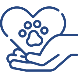 heart over the hand icon
